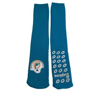 Vintage Miami Dolphins NFL Tube Socks Aqua Blue Non Slip Grip Football Retro
